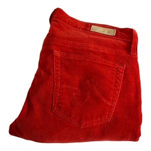AG Adriano Goldschmied 'Stevie Ankle' Straight Womens Jeans Tag 27 Red Corduroy